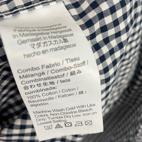 J. Crew Secret Wash Organic Cotton Poplin Gingham Button Down Slim Fit Size XL - Picture 6 of 6